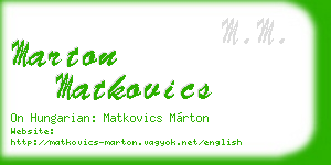 marton matkovics business card